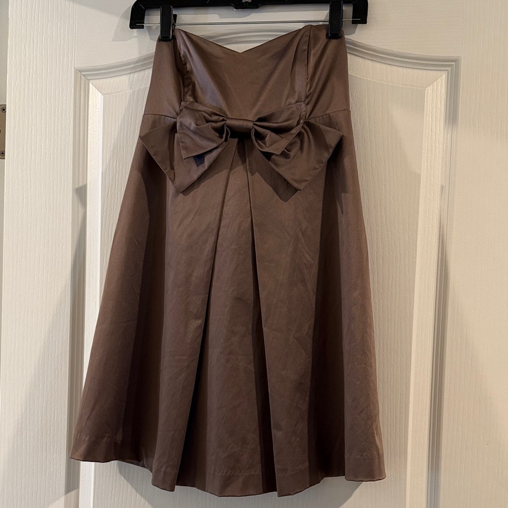 XXI Beige/Brown Strapless Dress with Bow size medium
